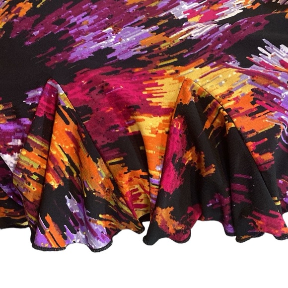 Glamour Purple/Black Abstract Wrap Dress, Size 12 - Picture 5 of 8